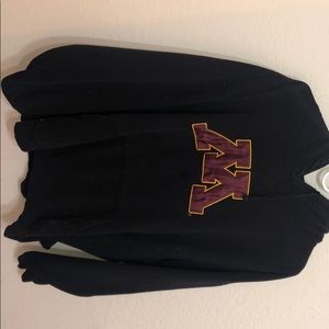 Black, distressed University of Minnesota hoodie